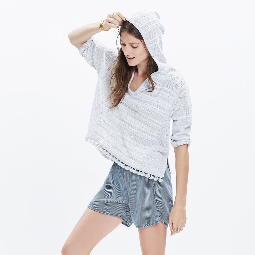 Madewell Short Sleeve Fringe Hoodie